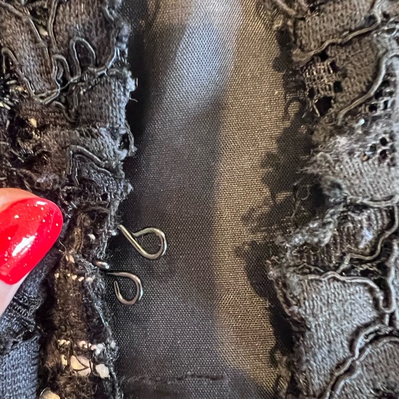 Carolina Herrera Collarlesss Metallic Check Tweed Crop Jacket - Picture 14 of 16